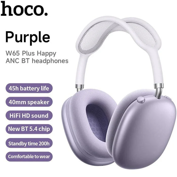 Bluetooth ყურსასმენი Hoco W65 Plus Happy ANC BT headphones - Image 8