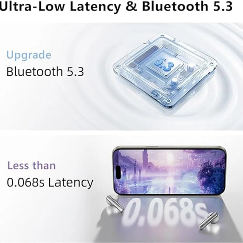 Bluetooth ყურსასმენი QCY Ailypods Clear - Image 5