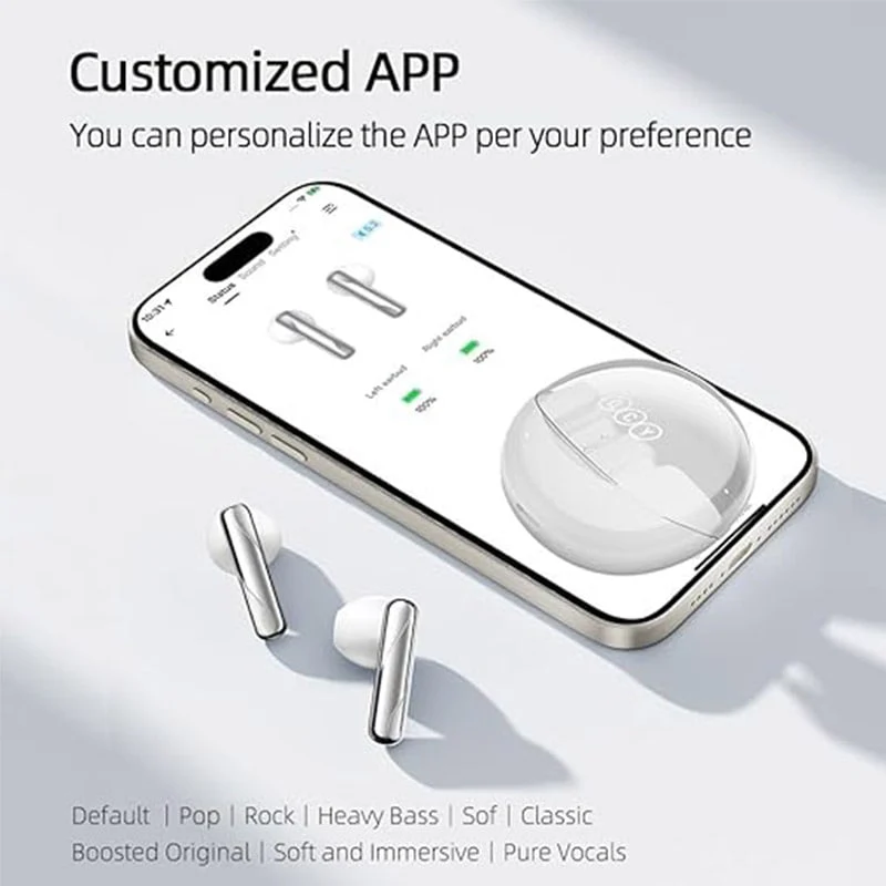 Bluetooth ყურსასმენი QCY Ailypods Clear - Image 7