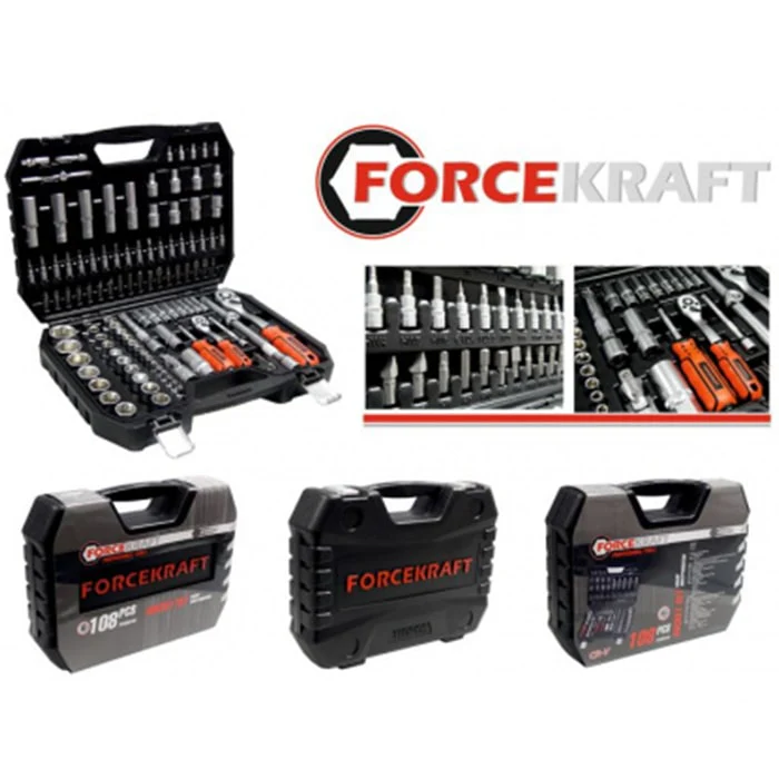 108 ნაჭრიანი ხელსაწყოების ნაკრები FORCEKRAFT FK-41082-5 - Image 10