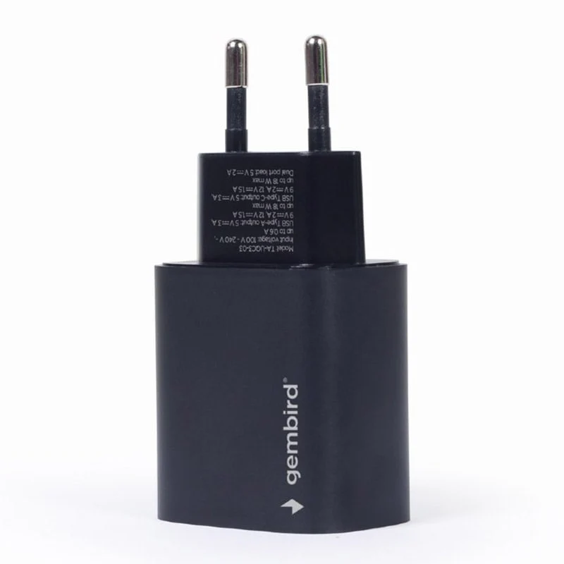სწრაფი დამტენი 18W Gembird TA-UQC3-03 Black - Image 3