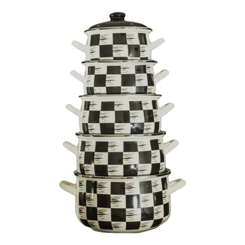 ემალის ქვაბების ნაკრები Homelux 5pcs Cubes - Image 2