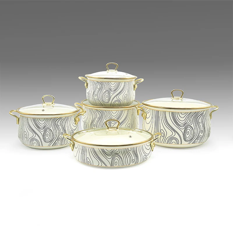 ემალის ქვაბების ნაკრები Homelux 5PCS Stripes Classic - Image 5