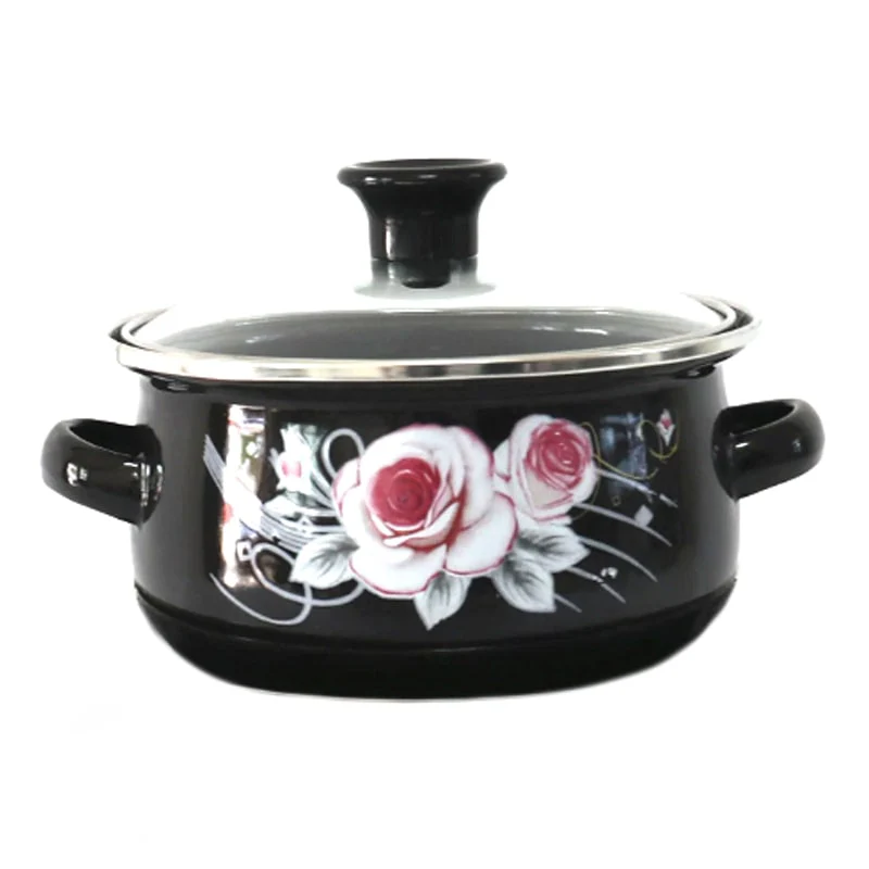 ემალის ქვაბების ნაკრები Reoona 3PCS RoseBlack - Image 2
