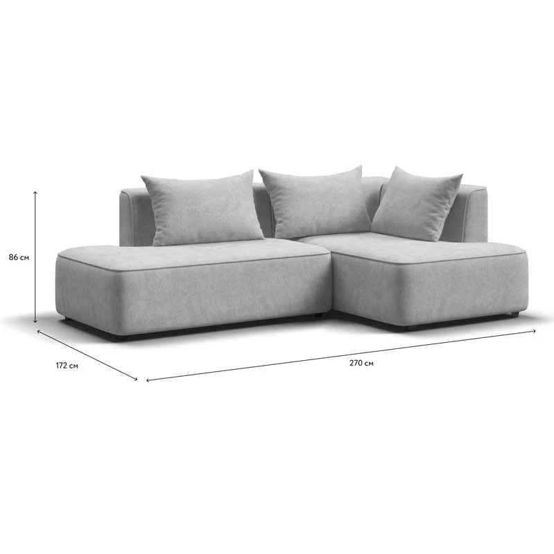 კუთხის დივანი Vila Verde Gray 270x172x86 სმ - Image 6
