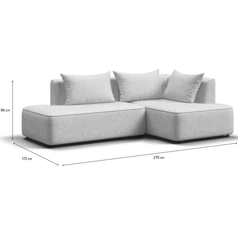 კუთხის დივანი Vila Verde Milk 270x172x86 სმ - Image 6