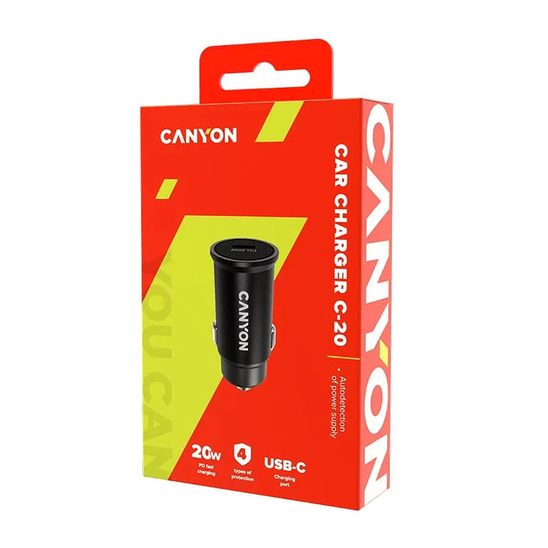 მანქანის დამტენი Canyon C-20 PD 20W USB-C CNS-CCA20B - Image 4