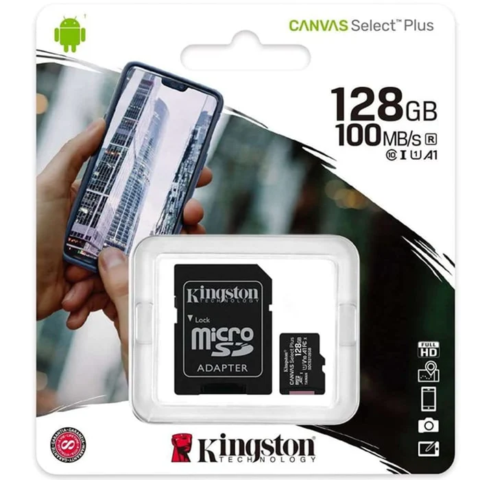 მეხსიერების ბარათი Kingston 128GB Canvas Select Plus With Adapter (SDCS2/128GB) - Image 2