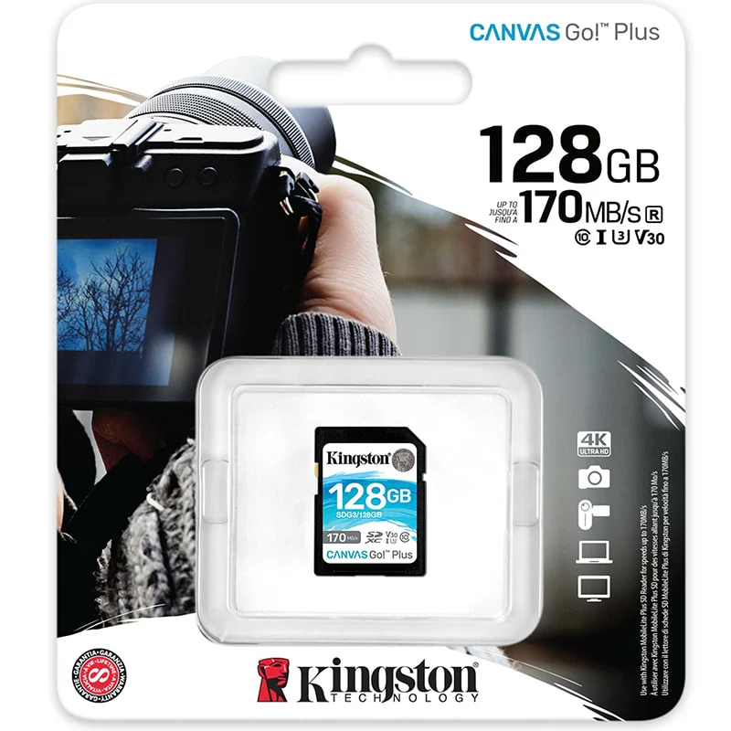 მეხსიერების ბარათი Kingston 128GB SDXC Canvas Go! Plus (SDG3/128GB) - Image 3