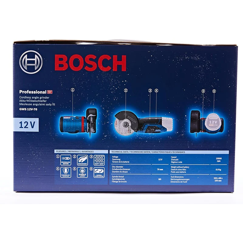 მინი კუთხლივ სახეხი მანქანა Bosch GWS 12V-76 - Image 6