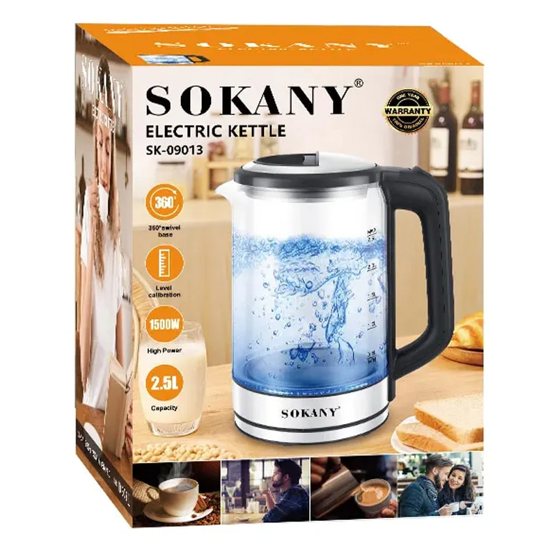 მინის ელექტრო ჩაიდანი Sokany SK-09013 - Image 3