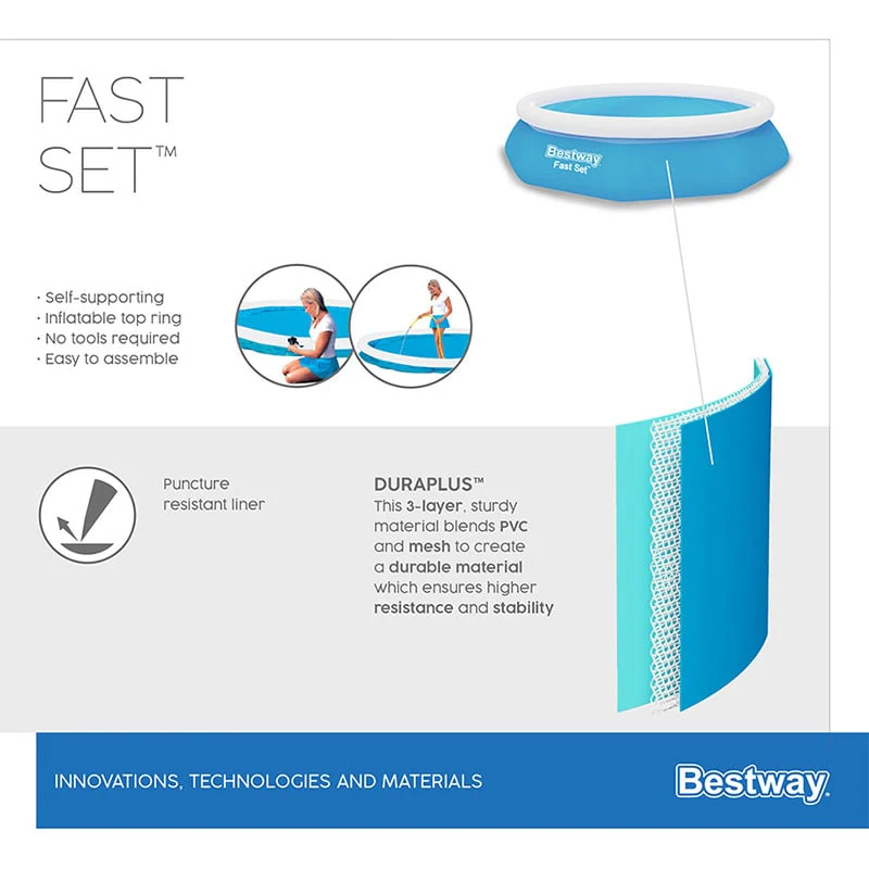 მრგვალი გასაბერი აუზი 305 x 66 სმ 3200 ლიტრი Bestway 57456 - Image 7