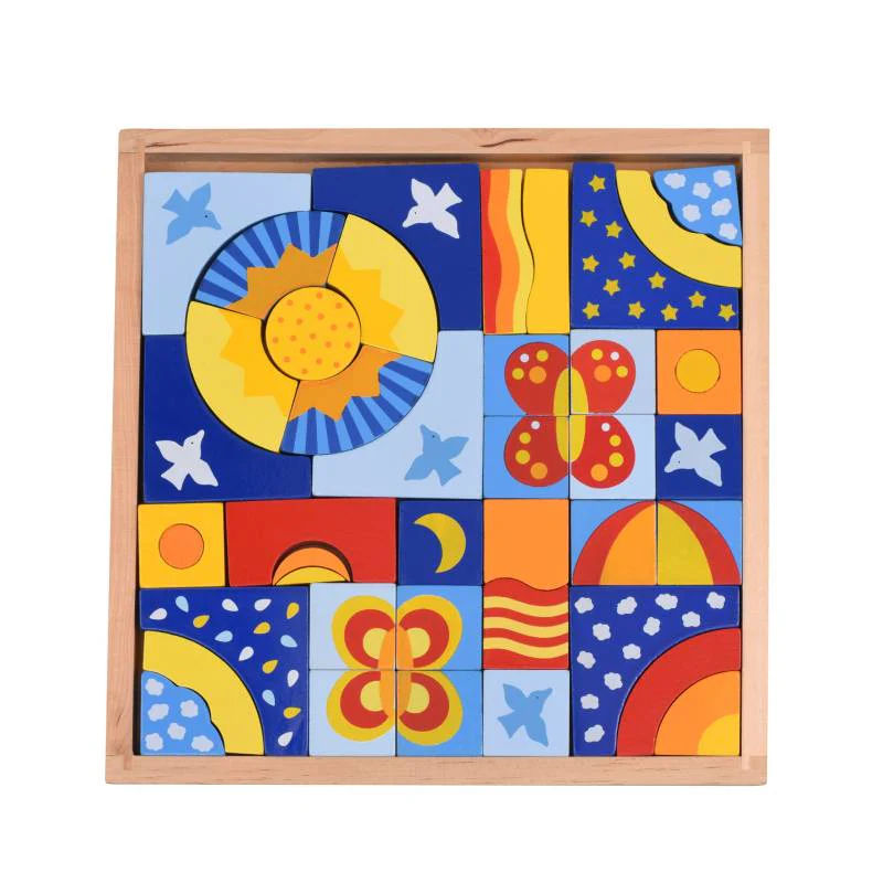 საბავშვო ასაწყობი ხის კუბიკები პეპელა Goki Designer wooden Butterflies 58646G - Image 2