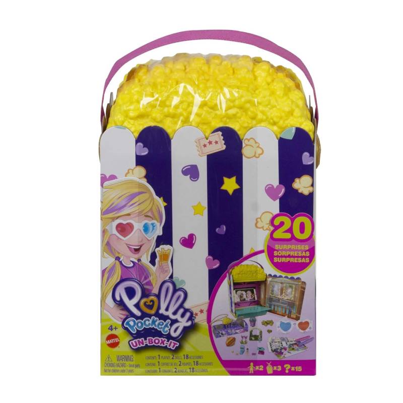 საბავშვო სათამაშო პოპ-კორნის ყუთი Polly Pocket Un-Box-It Popcorn Box Playset - Image 6