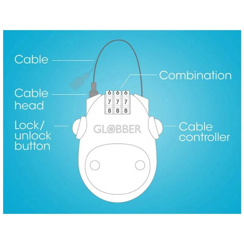 საბავშვო სკუტერის საკეტი Globber LOCK BLACK SKY BLUE 532-101 - Image 3