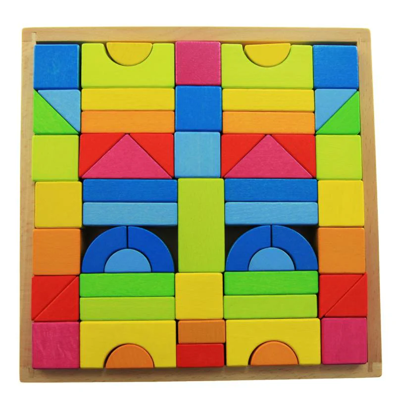 საბავშვო ხის ფერადი კუბიკები Goki Building blocks Rainbow 58624 - Image 2