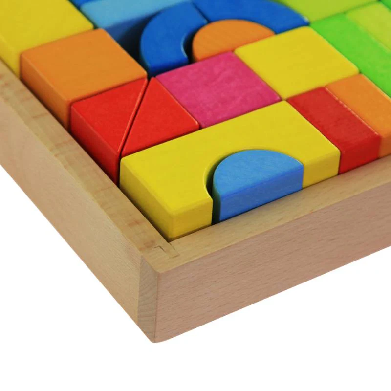 საბავშვო ხის ფერადი კუბიკები Goki Building blocks Rainbow 58624 - Image 3