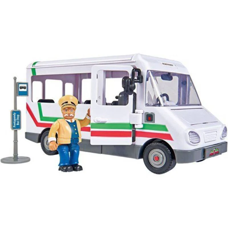 სათამაშო ავტობუსი და საგზაო ნიშნები Simba Fireman Sam Trevor's Bus with Figure - Image 2