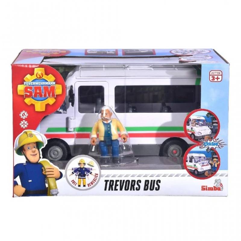 სათამაშო ავტობუსი და საგზაო ნიშნები Simba Fireman Sam Trevor's Bus with Figure - Image 5