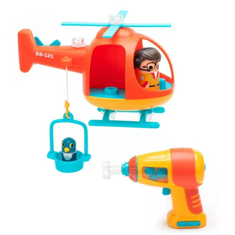სათამაშო ბურღი და ვერტმფრენი Design & Drill Bolt Buddies Rescue Helicopter - Image 2
