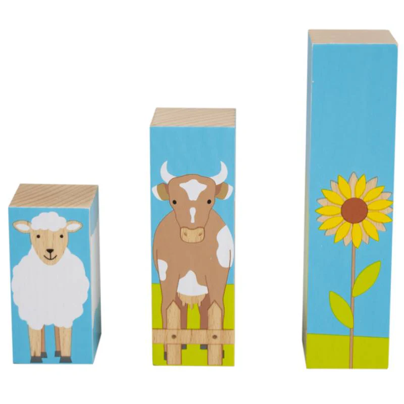 სათამაშო ხის კუბიკების ფაზლი-ფერმა Beleduc Blockpuzzle Farm 11300 - Image 7