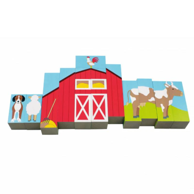 სათამაშო ხის კუბიკების ფაზლი-ფერმა Beleduc Blockpuzzle Farm 11300 - Image 8