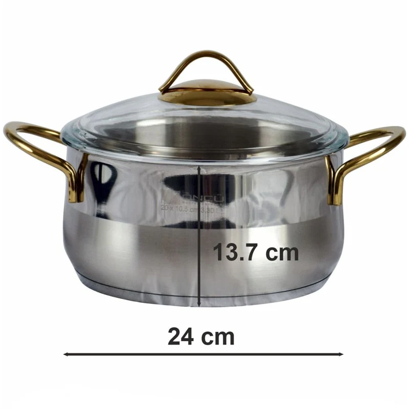 უჟანგავი ფოლადი ქვაბების ნაკრები Oncu 8PCS - Image 4