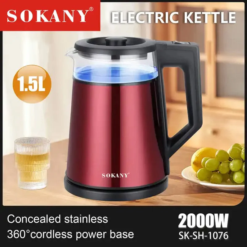 უჟანგავი ფოლადის ელექტრო ჩაიდანი Sokany SK-SH-1076 - Image 2