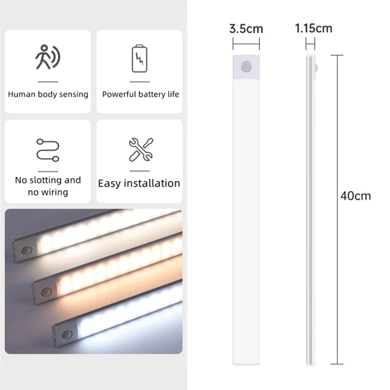ულტრა თხელი დამუხტვადი სენსორული სანათი OEM LED Inteligent Induction Lamp - Image 5