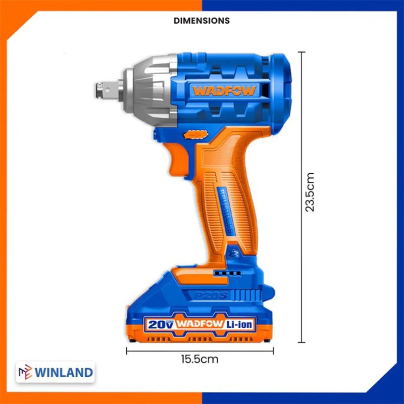 უნახშირო ქანჩის მოსახსნელი 20V Lithium-Ion WADFOW WCD1512 - Image 3