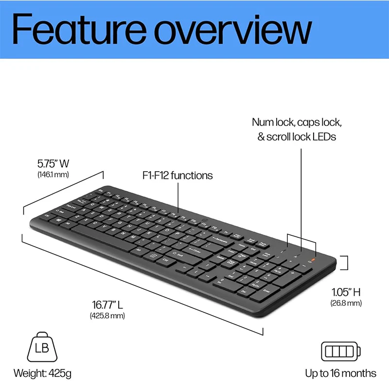 უსადენო კლავიატურა HP 220 805T2AA - Image 4