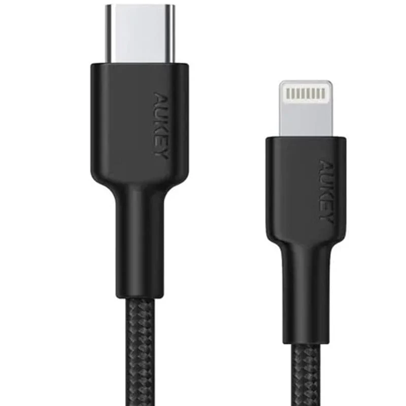 USB კაბელი Aukey CB-CL5 MFI Braided Nylon USB-C to Lightning Cable 1.2m - Image 2