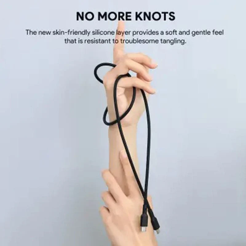USB კაბელი Aukey CB-SCC102 Circlet Blink 100W Silicone PD Charge Cable 1.8M - Black - Image 5