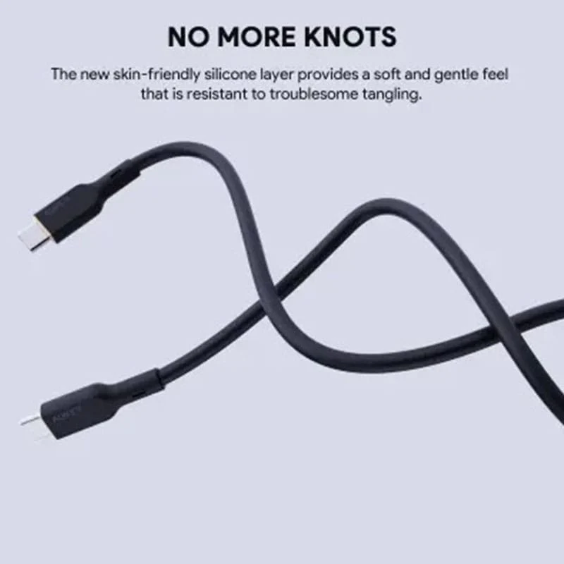 USB კაბელი Aukey CB-SCC102 Circlet Blink 100W Silicone PD Charge Cable 1.8M - Black - Image 7