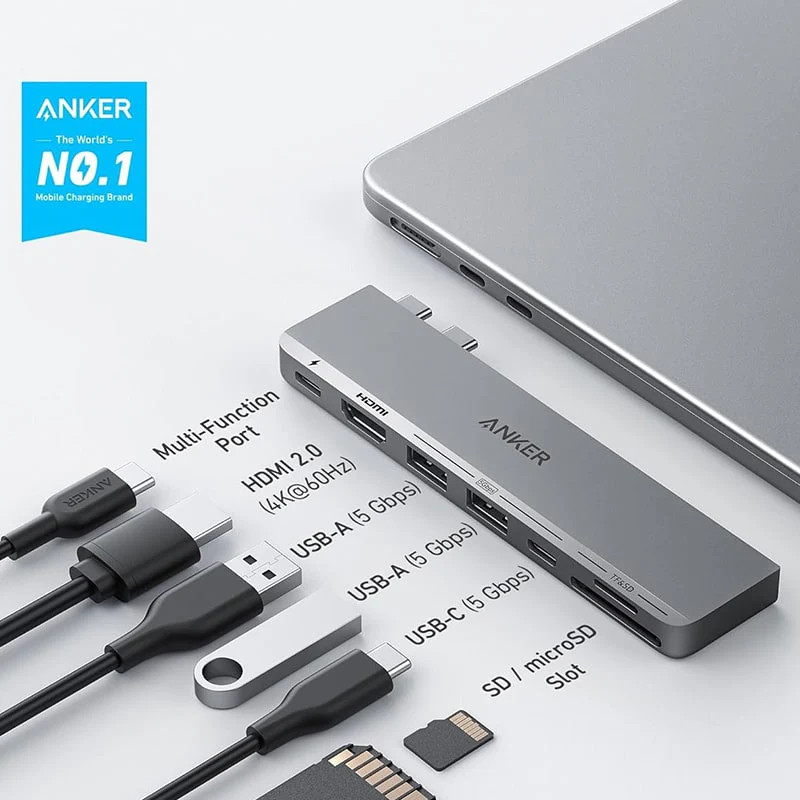USB-C ჰაბი MacBook-ისთვის 7-2-ში Anker 547 - Image 2