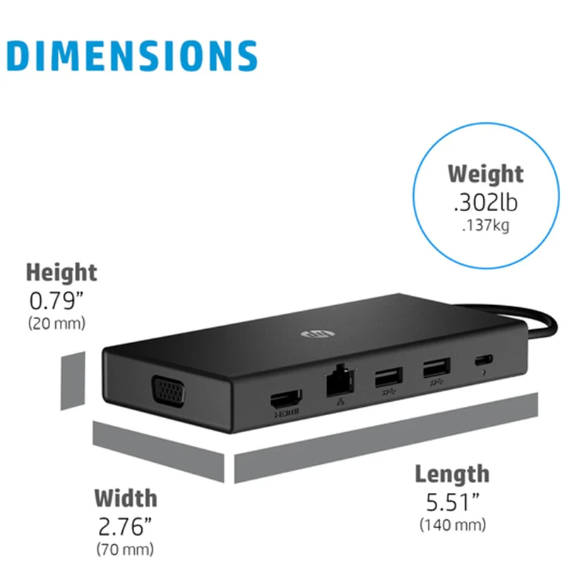 USB გამანაწილებელი HP Travel USB-C Multi Port Hub (1C1Y5AA) - Image 5